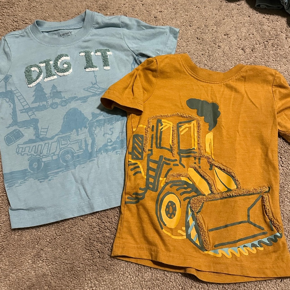 Carters 2T construction t shirts